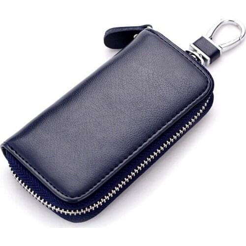 DAINCHOUL Genuine Leather Coin Storage BagCar Key Holder Wallets Men Key Housekeeper Organizer Women Keychain Bag With Zipper