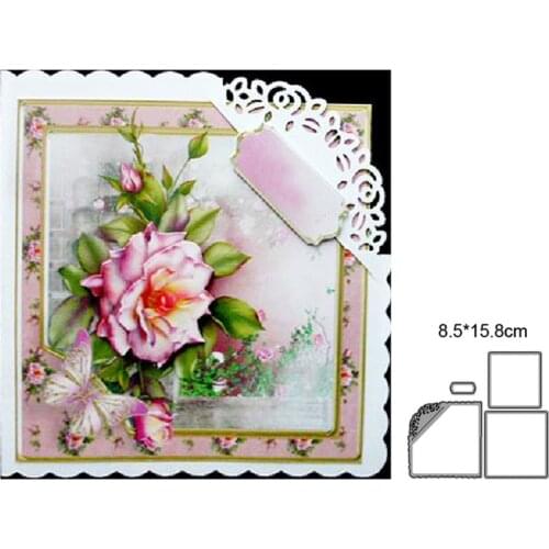 Metal Cutting Dies Cut Mold Christmas Background Frame Decors Scrapbook Paper Craft Knife Mould Blade Punch Stencils