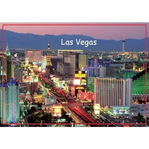 USA Travel Magnets Gifts Rectangle 78*54*3 mm The Strip Las Vegas Rigid Metal Wrapped Souvenir Refrigerator Magnets 20456