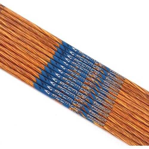 12pcs 33inch Spine 350 400 500 600 700 Carbon Arrow Shaft with Wooden Paint ID 6.2 mm Wooden Skin Carbon Arrow Tube for Hunting