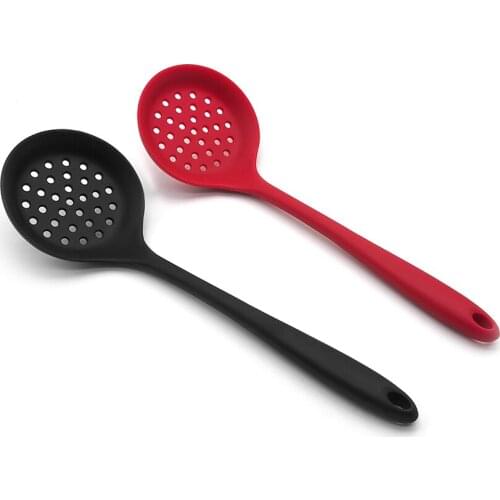 Heat Resistant Silicone Slotted Skimmer Spoon Strainer Colander, Food Grade Silicone