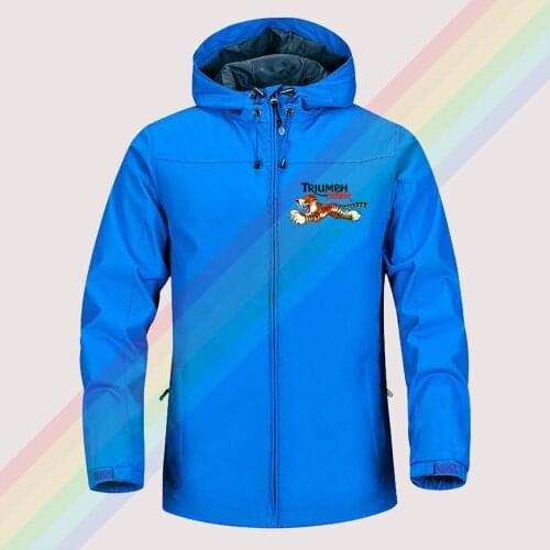 Triumph Tiger Logo Outdoor Mountaineering Windproof Jacket Hooded comfortable Men Women Fashion High Quality Asian size