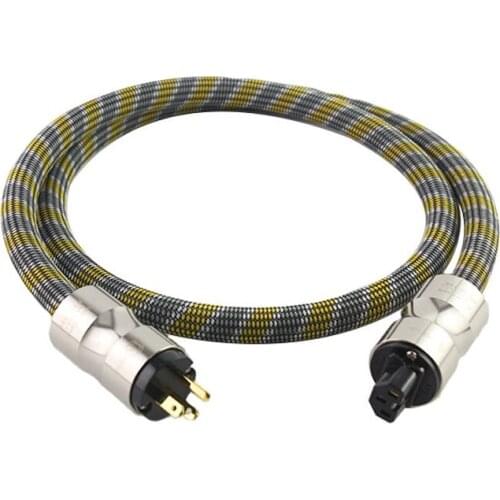 P108 HI-End Silver Copper mixed HIFI Power Cable Audiophile Extension AC Power Cable US Schuko Audio Power Cable For CD AMP DVD