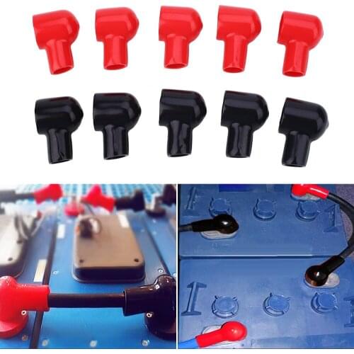 Vehemo 10PCS Black Red Battery Terminal Boot Rubber Insulating Cover Tool 38x26MM 5pcs black and 5pcs red
