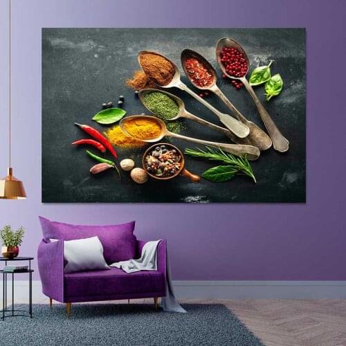Stir Fry Ingredients Oil Painting Posters Modern Wall Art Canvas Painting Unique Gift for Art Wall Home Kitchen Decoration