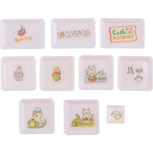 1Pcs Durable Kitchen Toys Doll house Trays Plates Mini Food White Dishes Tableware Miniature Doll House Accessories