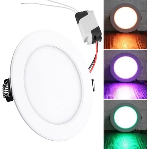 1pcs LED Downlight Round18W 3 Model LED Lamp Double Color Panel Light RGB & White Ceiling Recessed With Remote Control