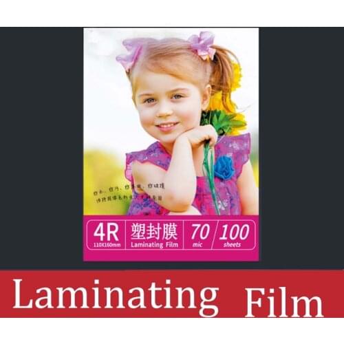 100sheets 4R A4 70mic Laminating Film PET+EVA for Photo/Files/Card/Picture Lamination roll Film Plastic Film