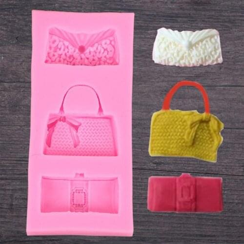 3D Wallet Handbag Bag wallet Silicone Fondant Soap Cake Mold Cupcake Jelly Candy Chocolate Decoration Baking Tool