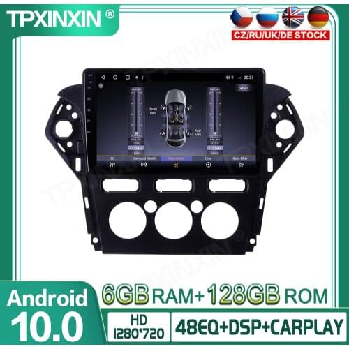 6+128G Android 10 For Ford Mondeo MK4 2011-2013 Car Multimedia Player GPS Navigation Headunit Radio Audio Stereo Tape Recorder