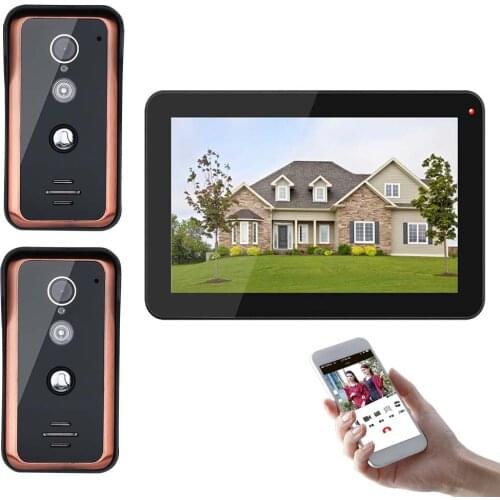 9 inch Wifi Video Doorbell Intercom Entry System with 2 X IR-CUT HD 1000TVL Wired Camera Night Vision Take photo record