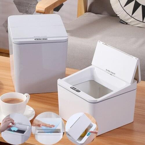 Automatic Touchless Trash Can Mini Intelligent Trash Bin Infrared Motion Sensor Garbage Can Car Waste Bins Home Desktop Dustbin