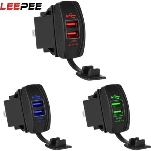 5V 3.1A LED Auto Adapter Dual USB Ports Car Charger Waterproof Dustproof Phone Charger for Car RV Camper Caravans Universal