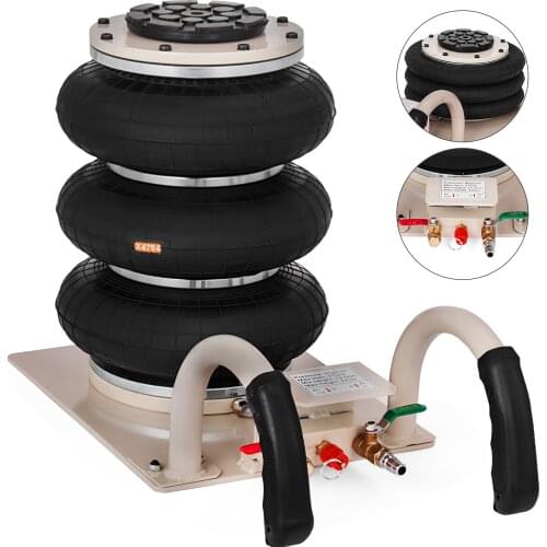 2 / 3 Ton Car Pneumatic Triple Bag Air Jack Fast Lift Height 30 Cm For Van SUV Lifting Repair Tool CN Best