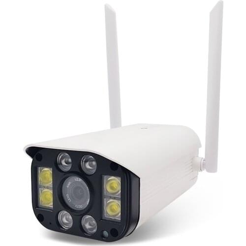 Wireless WiFi 1080p 3MP IP Gun Camera 2 Antennas Dual Light Source Warm Light Full Color Night Vision Monitor CCTV Xmeye App