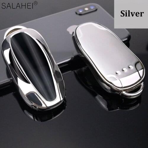 Colorful Soft TPU Car Remote Key Case Full Cover Holder Shell For Tesla Model S Model 3 Auto Smart Key Bag Protector Accessories