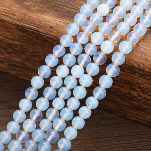 Natural Stone Smooth White Loose Beads Fit Diy Necklace Bracelet 4-12MM Pick Size Beads For Jewelry Making