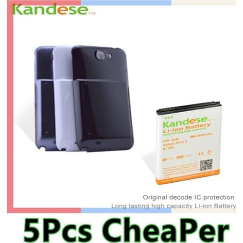 Hot sale Black White Kandese high capacity 8400mAh Extended Battery with Back Cover For Samsung Galaxy Note 2 N7100 Note2 7100