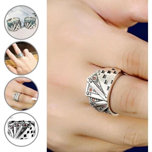 Silver Color Chic Adjustable Opening Punk Finger Ring Plated Silver Opening Ring Opening Jewelry Accessory