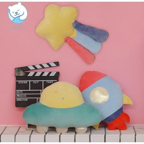 50cm Spaceship Doll Plush Toy Rocket Star Stuffed Pillow Creative Doll Children Kid Gift