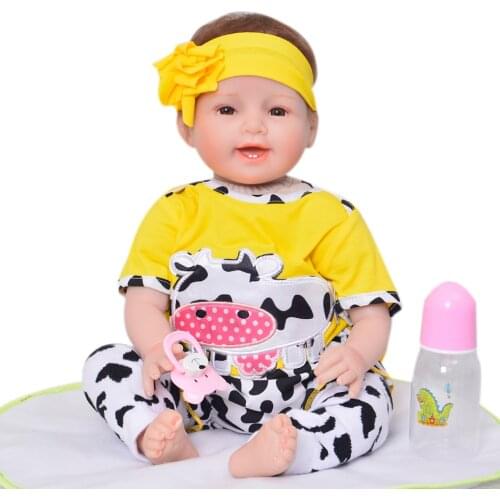 Bebe reborn doll 55CM Soft Silicone Baby Reborn girl toddler dolls Lifelike Newborn babies Children Birthday Xmas Gift