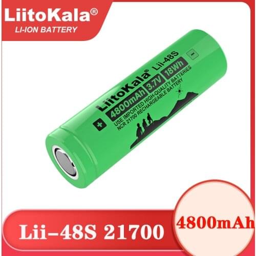 LiitoKala Lii-48S 3.7V 21700 4800mAh li-lon battery 9.6A power 2C Rate Discharge ternary lithium batteries DIY Electric bicycle