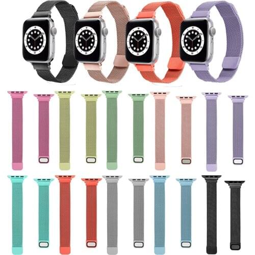 Metal Strap For Apple watch 6/5/4/3 Band 44mm 40mm 42mm 38mm Accessorie Magnetic Loop Metal Smartwatch Bracelet iWatch Serie 6 5