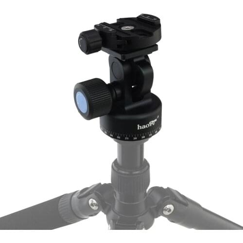 Haoge Metal Tripod Monopod Tilt Head features Panning Base with 58mm Quick Release Clamp Compatible with Arca-Swiss