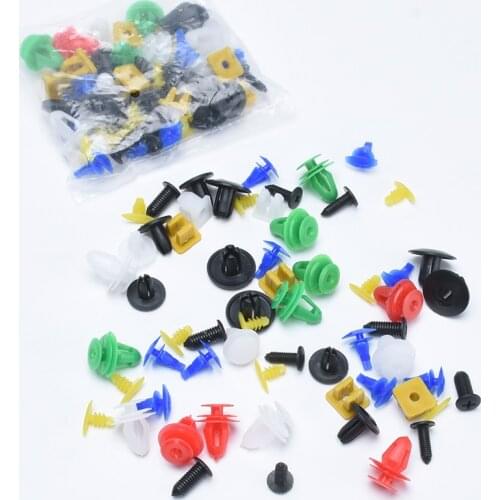 Multi Sizes 50 Pcs Auto Fastener Clips Universal Mixed Car Bumper Clips Retainer Car Fastener Rivet Door Panel Liner For All Car