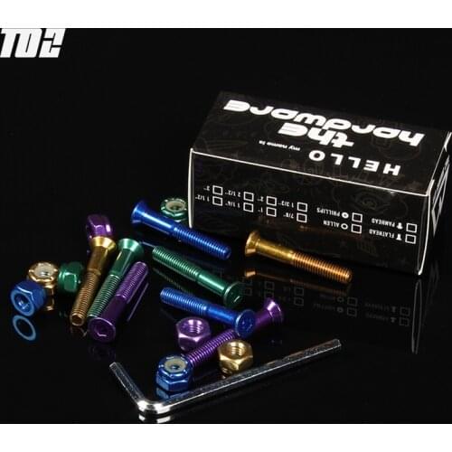 TOZ 1 set 1" 1.15" 1.25" 1.5" Colorful Skateboard Hardware Kit Carbon steel Electroplating Baking