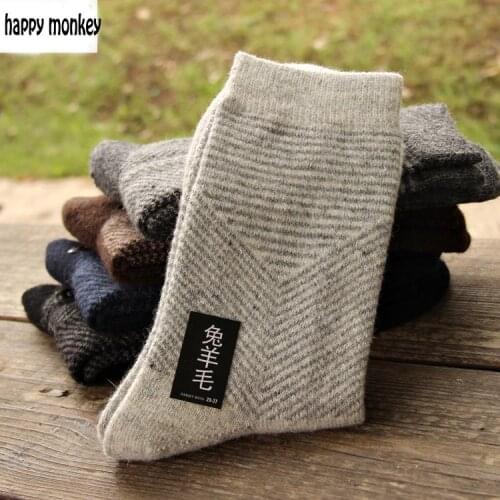 10 pieces of 5pairs 2019 NEW winter warm socks man The rabbit wool socks Men socks to Arrow pure color the extended wool socks