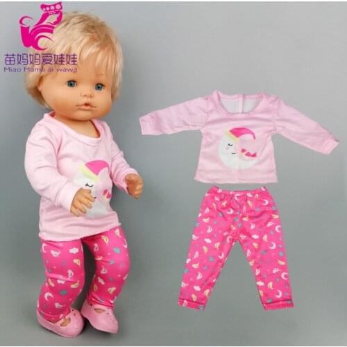 Nenuco clothes pink pajama set Fit 40cm doll Ropa Y Su Hermanita clothes for baby doll