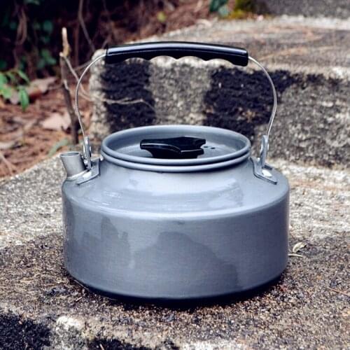 Aluminum 1.1L Portable Metal Tea Coffee Pot Water Kettle Home Outdoor Camping Teapot Waterpot With Mesh Bag