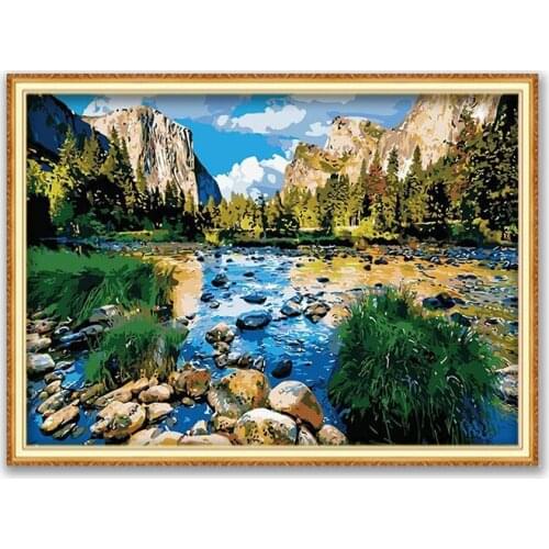 Nature Landscape DIY Embroidery 11CT Cross Stitch Kits Craft Needlework Set Printed Canvas Cotton Thread Home Decoration Hot New