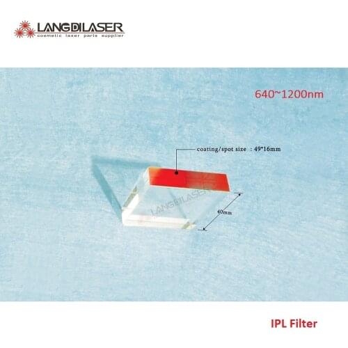 Size : 49*16*40 / spot size : 49*16 / wavelength : 640nm~1200nm / IPL crystal filter for HR , material : quartz