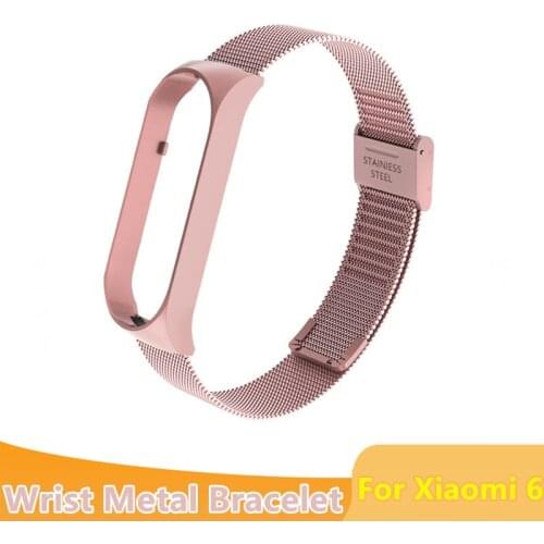 Adjustable Replacement Strap For Xiaomi Mi Band 6 Wrist Metal Bracelet Screwless Stainless Steel For MiBand Strap Wristbands