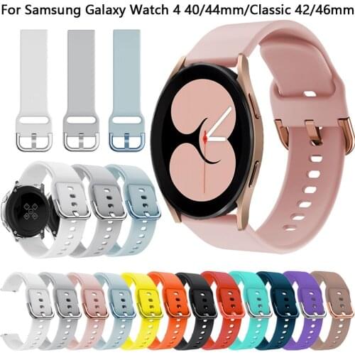 20mm Strap For Samsung Galaxy Watch 4 classic 42mm 46mm Smartwatch Silicone Sport Wrist Bracelet Galaxy Watch 4 44mm 40mm band