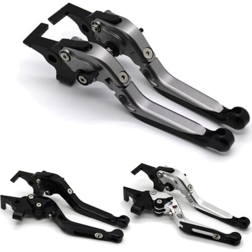 With logo Motorcycle Frame Ornamental Foldable Brake Handle Extendable Clutch Lever For SUZUKI SV650 DL650/VSTROM 600/750 KATANA