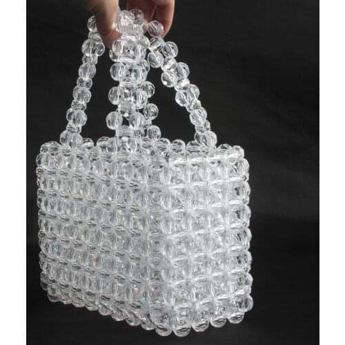 Crystal Pearl Bag Spring/summer 2020 New Fashion Transparent Beaded Bag Handmade Summer Ladies Handbags Women Purse and Handbags