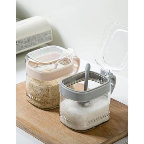 High Quality PP Glass Seasoning Box Salt Tank Kitchen Supplies Condiment box