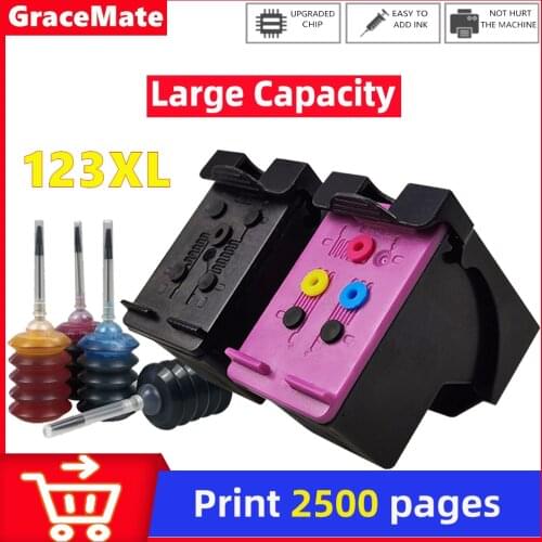 123XL Refillable CISS Ink Cartridge for HP 123 123xl Deskjet 2620 2630 2632 2130 2132 2134 Officejet 3830 3831 3832 3834 Printer