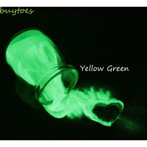 Yellow green photoluminescent powder Luminous phosphor Pigment for DIY Paint Print ,Glow in dark Powder Dust 50g/lot,nail polish