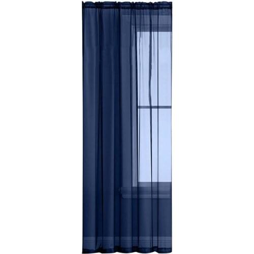 Hot Sale 60% 1Pcs Solid Color Sheer Tulle Window French Sash Curtain Drape Bedroom Living Room Balcony Patio Decor Home Textile