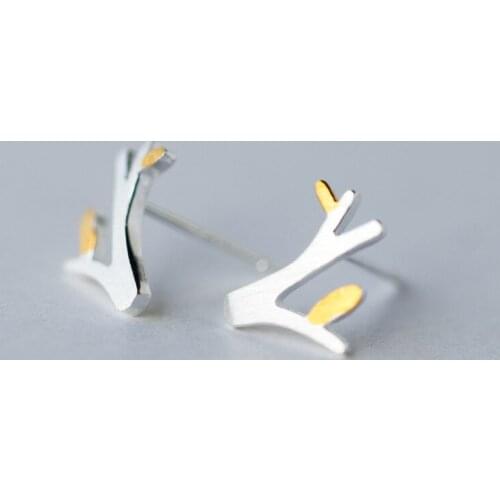 925 sterling svfashion earrings female earrings cute little tree studs for women