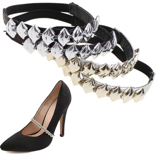 1Pair Shoes Decorations Fashion Sexy metallic For Women Lips Charm Shoes Band