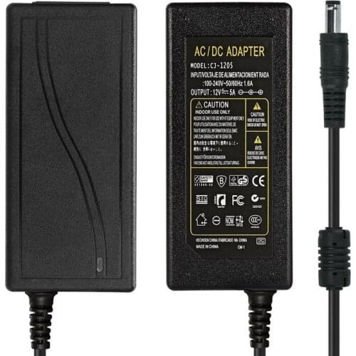 12V 5A Power Adapter Supply AC 220V To DC 12 Volt Lighting Transformer Power Adapter Charger LED Driver For LED Strip Lamp CCTV