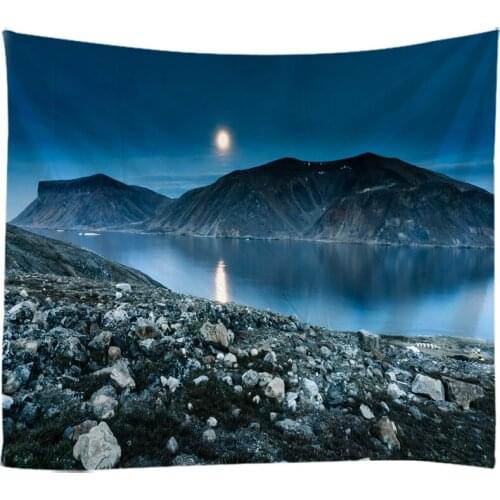 3D Tapestry Wall Hanging Bed Spread Beach Towel Table Cloth Yoga Mat Landscape Painting Moon Landscape 250CMX180CM Large Size