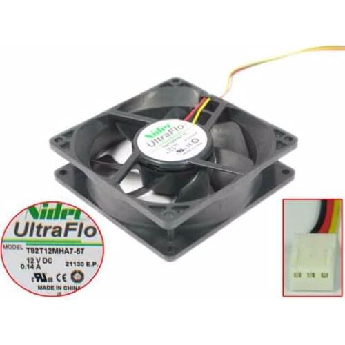 Nidec T92T12MHA7-57 T071 DC 12V 0.14A 90x90x25mm 4-wire Server Cooling Fan