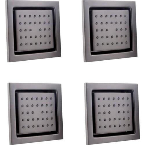 4 PCS Brass Body Spray Shower Jet Wall Mount Brushed Nickel Massage Spray Jets