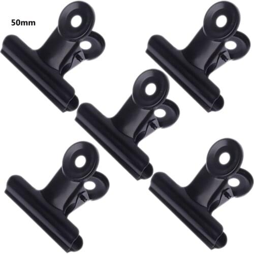 5 Pcs Bulldog Letter Clips Stainless Steel Black Metal Paper File Binder Clip Stationary Office Supplies